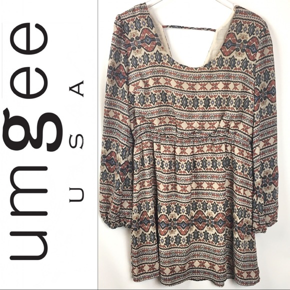 Umgee Dresses & Skirts - •Just Reduced• UMGEE | Boho Scoop Neck Dress Large